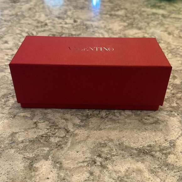 Valentino Red Sunglass Box with Booklet | 7.5” x 3.5” x 2.75” - Picture 2 of 3